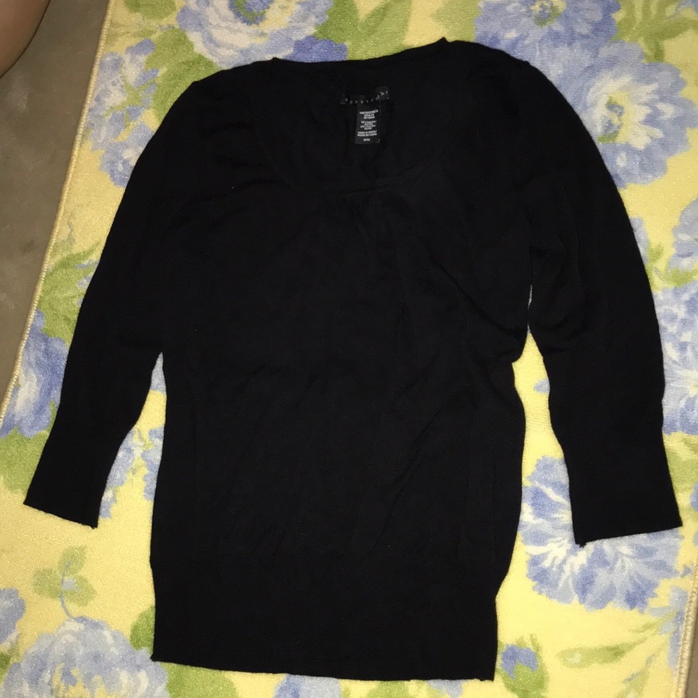 Apostrophe black medium rayon/nylon top